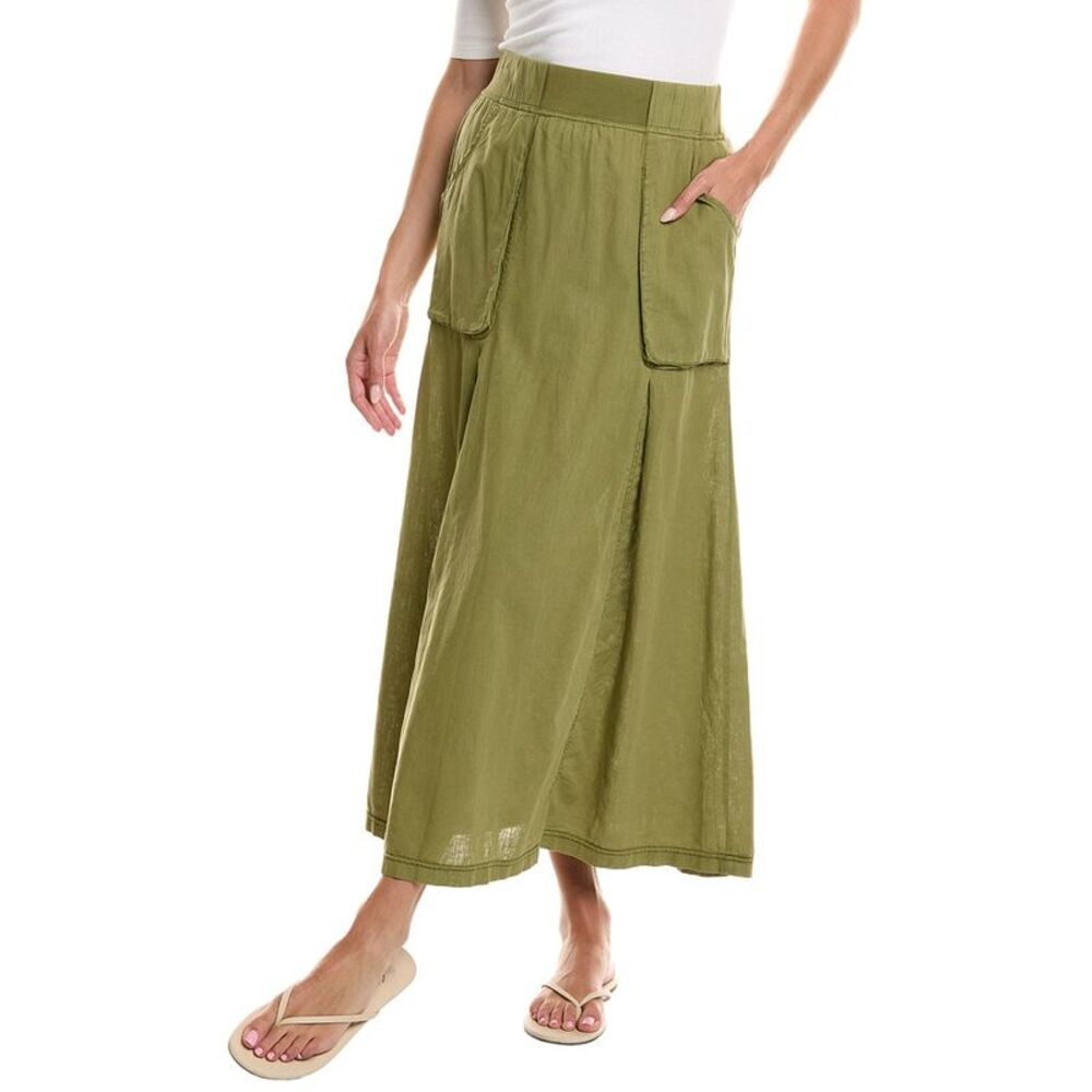 Xcvi Womens Emerie Linen-Blend Skirt, Green
